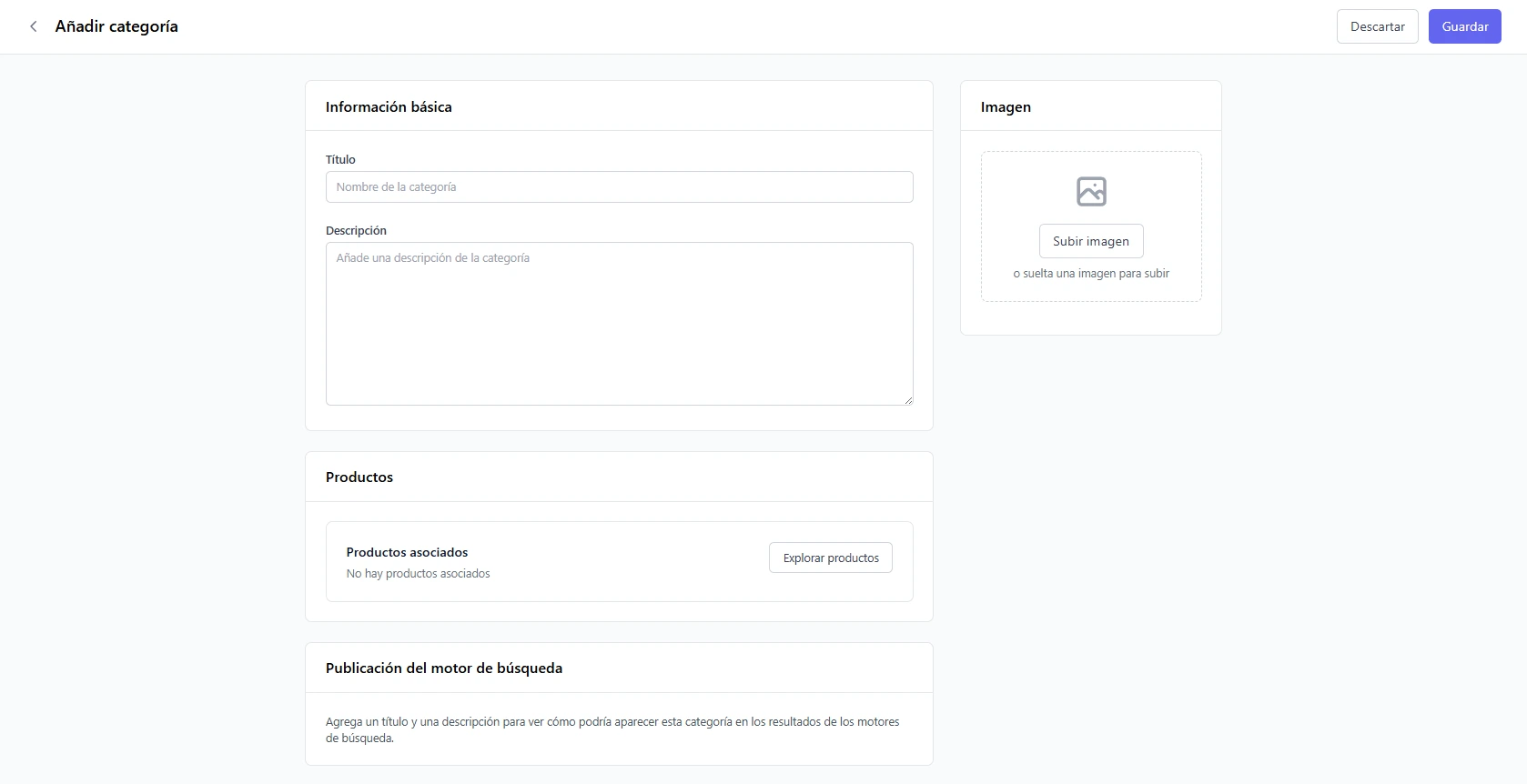 Crear o editar categoría